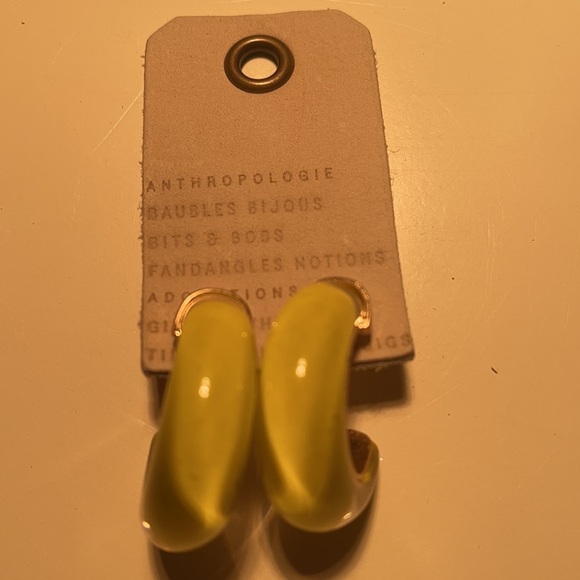 Anthropologie Glass Hoop Earrings in Yellow ! NWT Sold Out on Anthro!! 💖… - Picture 11 of 11